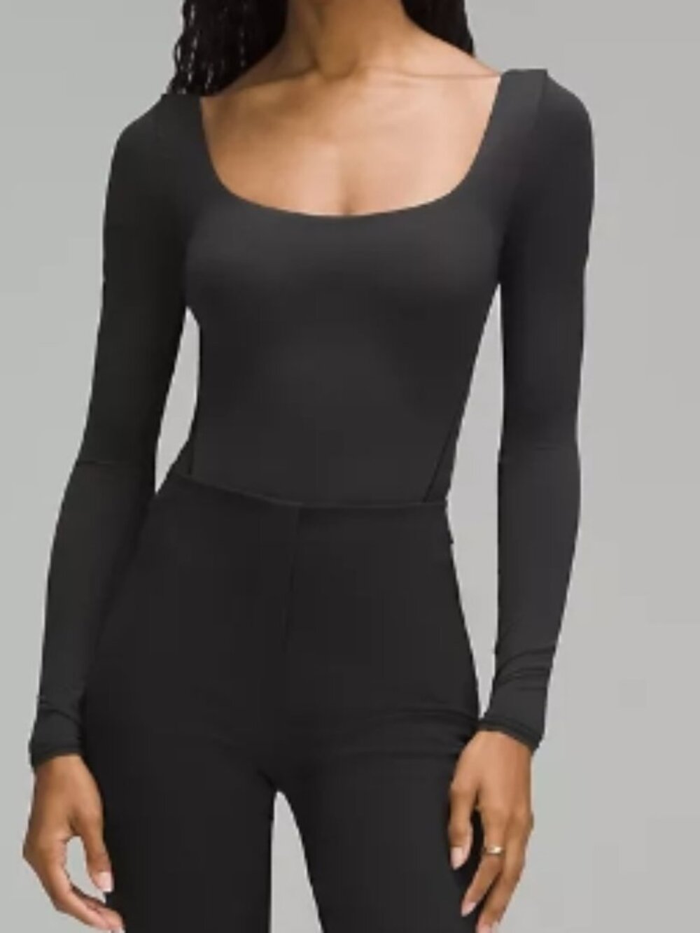 Lululemon Wundermost Nulu Square Neck Bodysuit Black Small